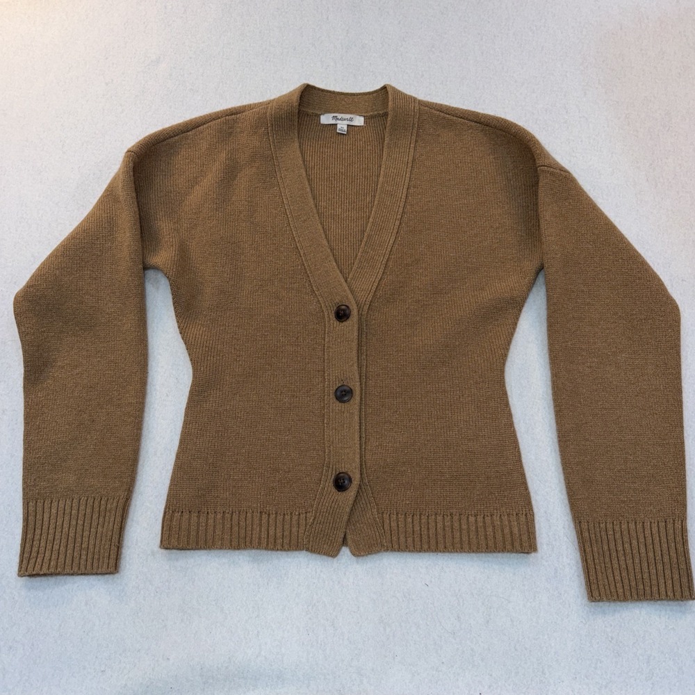 Madewell Sweater Womens X Small Brown Cardigan Button Up Casual‎ Wool Blend